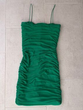 Nordstrom Emerald Green Ruched Mini Dress